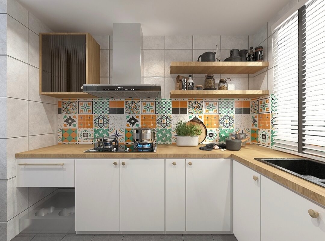 Kitchen with Tiled Motifs